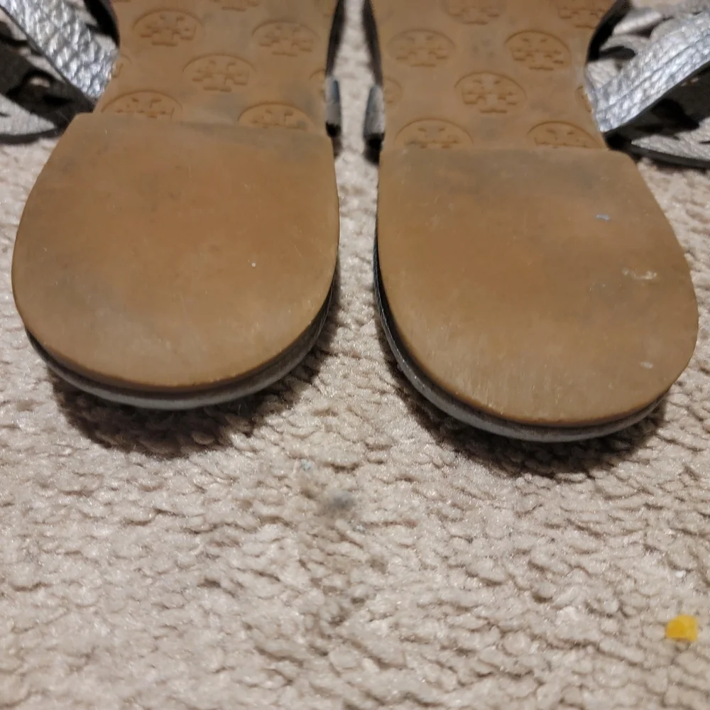 Tory Burch Miller Sandals Pewter Size 9.5